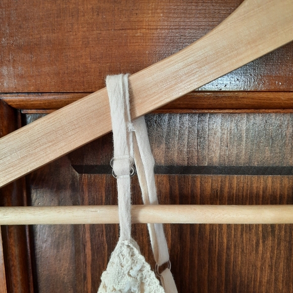 Vintage Y2K Rave 100% Cotton Boho Festival Cream Crochet Tunic Tank Top Size M - Picture 4 of 9